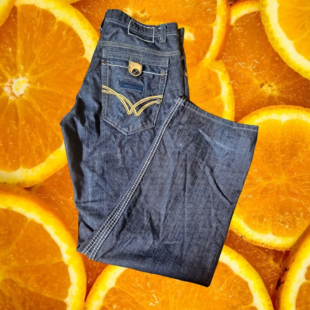 Parish Nation Denim Jeans‎ Stylish Accents Dark Wash Cotton Blend Size 36